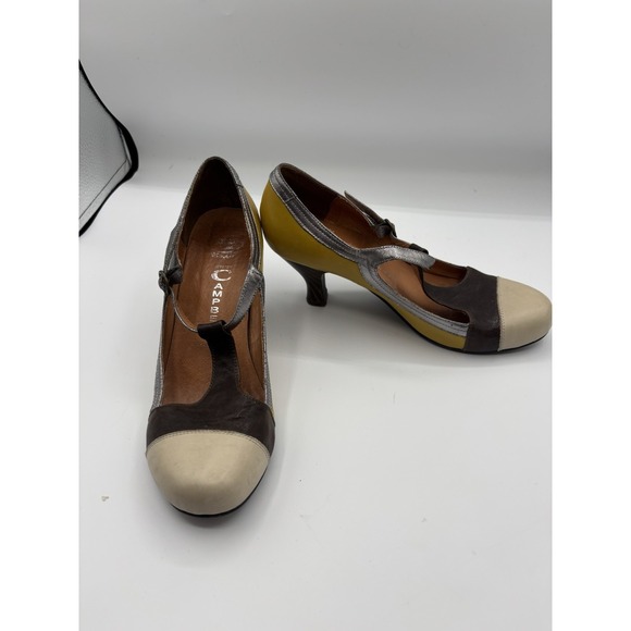 jeffrey campbell womens colorblock leather Maryjane anthropologie‎ 7.5 flapper - Picture 1 of 10